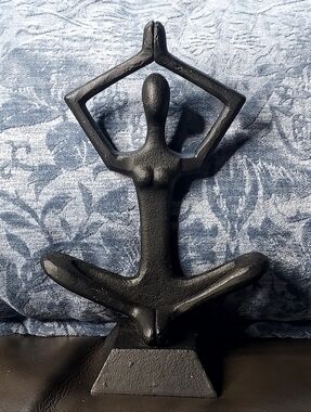 Black Abstract Yoga Pose Sculpture - Home Art Decor
